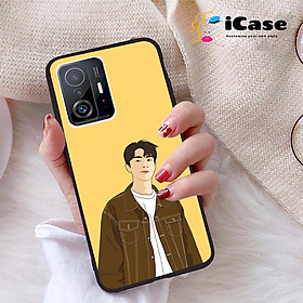 Ốp lưng iCase dành cho Xiaomi 11T 5G chất liệu viền dẻo lưng cứng nhám TPU có hai lỗ xỏ dây đeo in nổi 4D hình bộ sưu tập Boy Cute 10