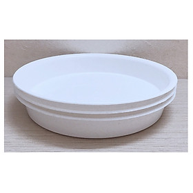 3 Khay Đĩa Nhựa Lót Đế Chậu D200 - Màu Trắng
