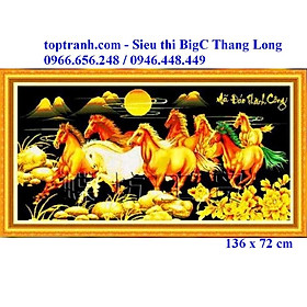 Mua Tranh thêu chữ thập mã đáo thành công 222365 ngựa vàng nền đen chưa thêu