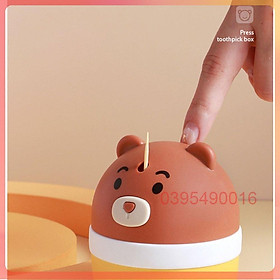 Mua Hộp đựng tăm xỉa răng tự động bật tiện lợi hình thú cute  đáng yêu  ngộ nghĩnh trang trí bàn ăn  phòng khách - HÌNH GẤU