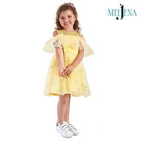 Váy Bé Gái Công Chúa Tay Trễ Vole Kim Tuyến Hình Con Bướm - MEEJENA 11-30 kg - 2007 - Vàng - 10 ( 26 - 30 kg)