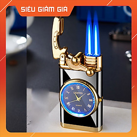 Mua Hột Quẹt Bật Lửa Gas DH-615 Khò 2 Tia Cực Mạnh Kiêm Đồng Hồ La Mã Cầm Tay Cực Đẹp - Nhiều Màu
