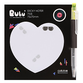 Giấy Note Tim - Kèm Bút Bubu BLTP-0051 - Hình Mắt Kính