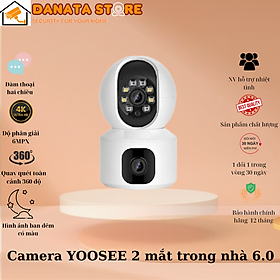 (Lỗi 1 đổi 1)  Camera trong nhà Wifi YOOSEE KÉP 6.0MP Không Dây Xem 2 Màn Hình Cùng Lúc Xoay 360 Độ, , Hỗ Trợ Đàm Thoại 2 Chiều - Hàng nhập khẩu