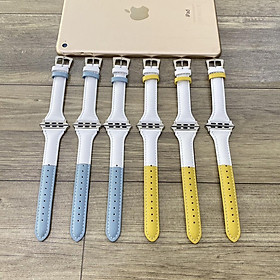 Dây da bản nhỏ mix màu đẹp nhất dành cho apple watch series 1/2/3/4/5/6