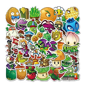 Sticker 50 miếng hình dán Plant vs zombies SetB