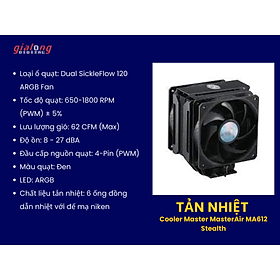 Mua Tản nhiệt Cooler Master MasterAir MA612 Stealth - Hàng chính hãng