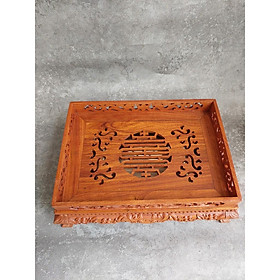 Khay trà chân quỳ gỗ hương đá sang phọng phòng khách