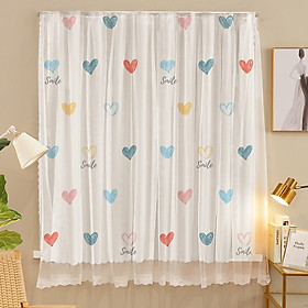 Mua Rèm dán tường hai lớp hình trái tim dễ thương  không cần khoan đục tường (nhiều kích thước)