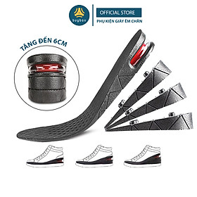 Lót giày độn đế tăng chiều cao 3cm, 4.5cm, 6cm  đế cao su dẻo cấu trúc tổ ong thoáng khí - Buybox - BBPK353 - 3cm
