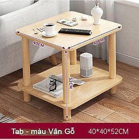 Mua Bàn trà sofa căn hộ nhỏ - Tab đầu giường - Kệ decor 2 tầng chân gỗ tự nhiên phong cách hiện đại