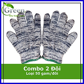 Mua Combo 2 Đôi Bao Tay Len Bảo Hộ Lao Động  Làm Vườn Màu Muối Tiêu Loại 50G/Đôi