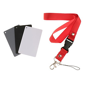 3 Pack 18% Digital Photography Exposure Color Balance Card Gray/White/Black