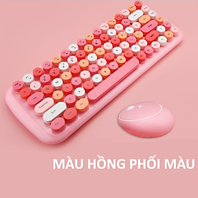 Mua Combo phím chuột không dây MOFII CANDY mini 84 phím thiết kế nút tròn nhỏ gọn tiện lợi kết nối bằng chip USB 2.4GHz - HÀNG CHÍNH HÃNG