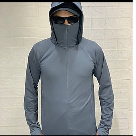 Áo chống nắng nam thun lạnh thoáng mát chống tia UV cao cấp UPF50+ - MÀU GHI Size L: 52 - 64Kg