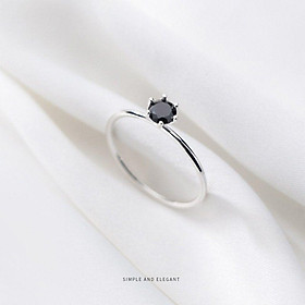Nhẫn bạc đính đá đen cao cấp YN JEWELRY