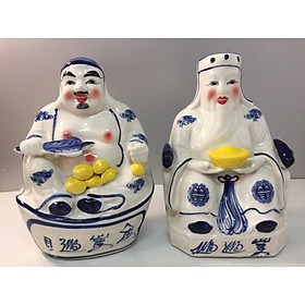 Mua Cặp Tượng thần Tài thổ địa ( áo truyền thống xanh  bát tràng cao cấp)dành cho ban thần tài - Bộ 25 - N18  s11  c25