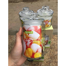 Mua HŨ - LỌ THỦY TINH ĐỰNG GIA VỊ CÓ GIOĂNG CAO SU HÌNH LỤC GIÁC DÀY DẶN
