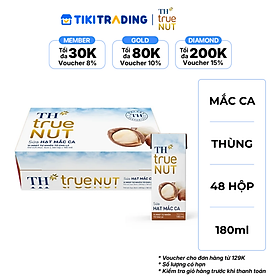 Thùng 48 hộp Sữa hạt Mắc ca TH True NUT 180ml