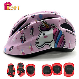 Tặng Bộ Đồ Bảo Hộ 6 Món Cho Bé Mũ Bảo Hiểm Xe Đạp Trẻ Em, Nón Bảo Hiểm Chơi Thể Thao, Trượt Patin Cao Cấp Protec Smile W024 - Hàng Chính Hãng - size M -