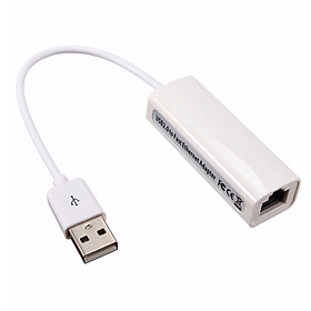 Bộ chuyển đổi USB ra LAN RJ45 (Trắng) USB 2.0 to fast Ethernet