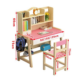 Mua Bộ bàn ghế học sinh chống cận chống gù bàn thông minh có điều chỉnh chiều cao góc nghiêng có giá sách ngăn kéo  bàn học kèm giá sách BAH046.