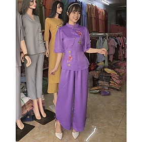 Đồ Lam Đi Chùa # Lụa Đẹp Hàng Nhà May Cổ Tàu Thêu Cá Ngọc # Đồ Bộ Nữ # Quần Áo Nữ