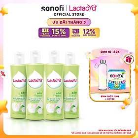 Bộ 4 chai Dung Dịch Vệ Sinh Phụ Nữ Lactacyd Odor Fresh Ngăn Mùi 24H 250ml