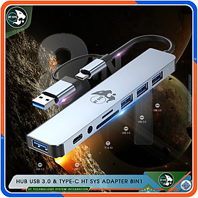 Mua Hub USB 3.0 Và Hub Type C HT SYS Adapter 8in1 - Cổng Chia USB Mở Rộng Kết Nối Tốc Độ Cao Dành Cho Macbook  Laptop  PC - Hub Chuyển Đổi USB Type-C Hỗ Trợ Sạc Pin  Kết Nối Đa Năng ổ Cứng  Bàn Phím  Chuột  Máy In  Ổ Chia USB - Hàng Chính Hãng