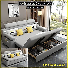 Mua Giường Ngủ Sofa Gấp Gọn Thành Ghế Sofa. Ghế Sofa Giường. Giường Sofa Vải Lanh Cao Cấp Có Ngăn Chứa Đồ  Cổng Sạc USB. Tặng Kèm Gối Cùng Tone
