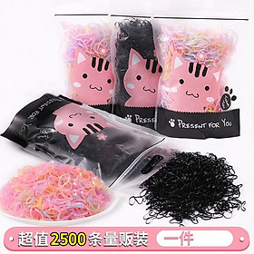 Chun buộc tóc đen trơn Hàn Quốc túi zip mèo 1000 chiếc