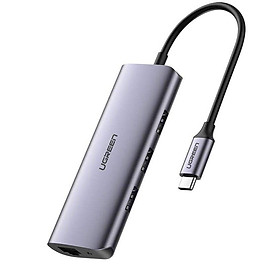 Ugreen UG60718CM252TK USB Type C Bộ chuyển đổi sang 3 cổng USB 3.0 và Giga Lan hỗ trợ nguồn micro usb - HÀNG CHÍNH HÃNG