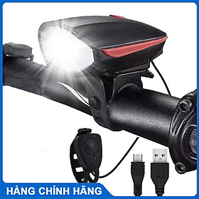 Đèn xe đạp thể thao KIOTOOL siêu sáng có còi pin sạc usb led T6 chống nước