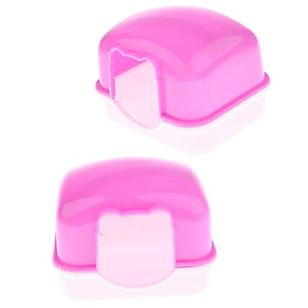 2 Pcs Sleeping House Rabbit Guinea Pig Rat Hamster Mice Bed Toy Room Pink