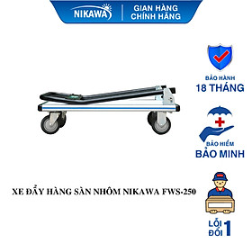 Xe đẩy hàng 4 bánh Nikawa FWS-250, tải trọng 250kg, màu trắng