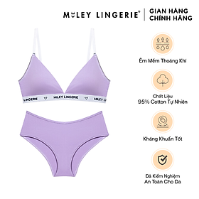 Bộ Đồ Lót Mút Mỏng Đệm Ngực Và Quần Cotton Thiên Nhiên Đồng Bộ BeingMe Lilac Purple Miley Lingerie - 34/M