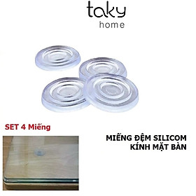 Miếng Đệm Kê Kính Mặt Bàn, Đệm Silicon Lót Giữa Kính Và Mặt Bàn Chống Xê Dịch Và Trơn Trượt Mặt Kính - TakyHome 5505