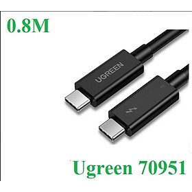 Cáp USB type C Thunderbolt 3 hỗ trợ PD màu đen Ugreen 70951 0.8m - hàng chính hãng