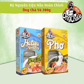 Combo 2 Bộ Nguyên Liệu Nấu Phở Bò Và Hủ Tiếu Nam Vang Hoàn Chỉnh Ông Chà Và 200g