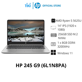 Mua Laptop HP 245 G9 (6L1N8PA)/ Silver/ AMD Ryzen 5 5625U (upto 4.3Ghz  16MB)/ RAM 8GB/ 256GB SSD/ AMD Radeon Graphics/ 14inch FHD/ Win 11H - Hàng Chính Hãng