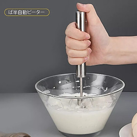 Mua Dụng cụ đánh trứng Inox mini  có trục xoay kiểu nhấn