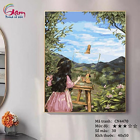 Mua Tranh sơn dầu số hoá tự tô màu Gam CN4470 40x50cm căng sẵn khung