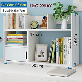 Mua Kệ Sách Để Bàn GS8 Chất Liệu Gỗ Nhựa An Toàn Thân Thiện Môi Trường Tối Ưu Không Gian  Giá Sách Đa Năng Kích Thước 50*17*39 (cm)_Lốc Xoáy