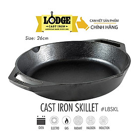 Mua  Chính hãng LOGDE - MỸ  Chảo gang cỡ trung Lodge hai tay cầm 26cm - L8SKL. Dùng xào  nướng  chiên  áp chảo thực phẩm