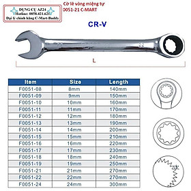 21mm Cờ lê vòng miệng tự động F0051-21 C-MART (Dungcu.az24 chuyên hàng Đài Loan)