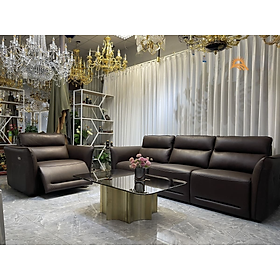 Mua Combo ghế sofa chỉnh điện 100% da bò Italy Juno sofa màu nâu – SFDCT01 2m7 hàng cao cấp chuẩn da bò nhập khẩu Ý