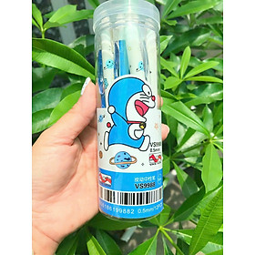 Lon 12 Cây Bút Gel Bấm Xóa Được 0.5mm Mực Xanh, Tím