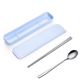 Mua Bộ Muỗng Đũa Cơm Văn Phòng Inox 304 Loại 1 Cao Cấp  Kèm Hộp Nhựa Sinh Học Lúa Mì  Tặng Túi Vải