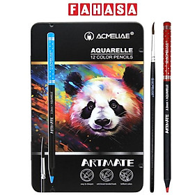 Hộp Thiếc 12 Bút Chì Màu Nước Kèm Cọ - Acmeliae ART-AQ12