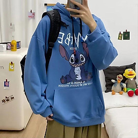 Áo Hoodie Nỉ Tay Dài Oversize In Hình Stitch Thời Trang Hàn Quốc Dành Cho Nam Nữ Size M-5XL